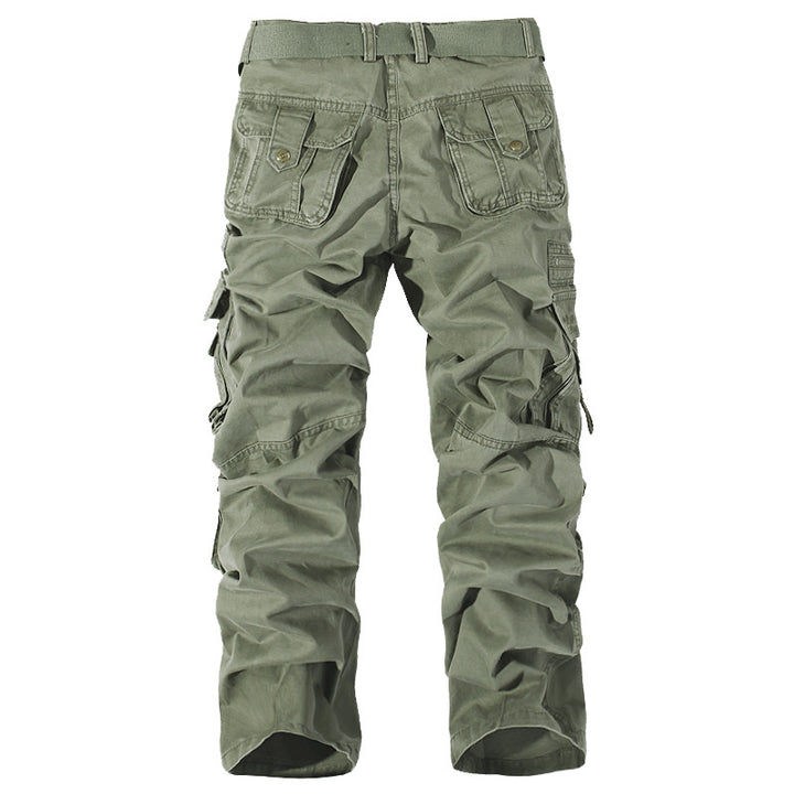 Men's Robust Cargo Work Pants with Multiple Pockets, Knee Pleats and Relaxed Fit Mune Fashion