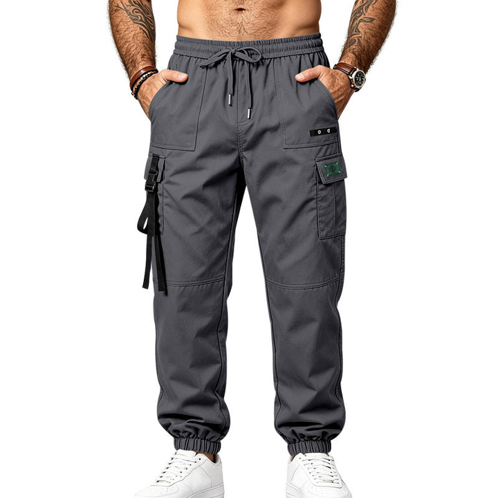 Men's Multifunctional Cargo Joggers with Elastic Waistband, Belt and Pocket Details Mune Fashion