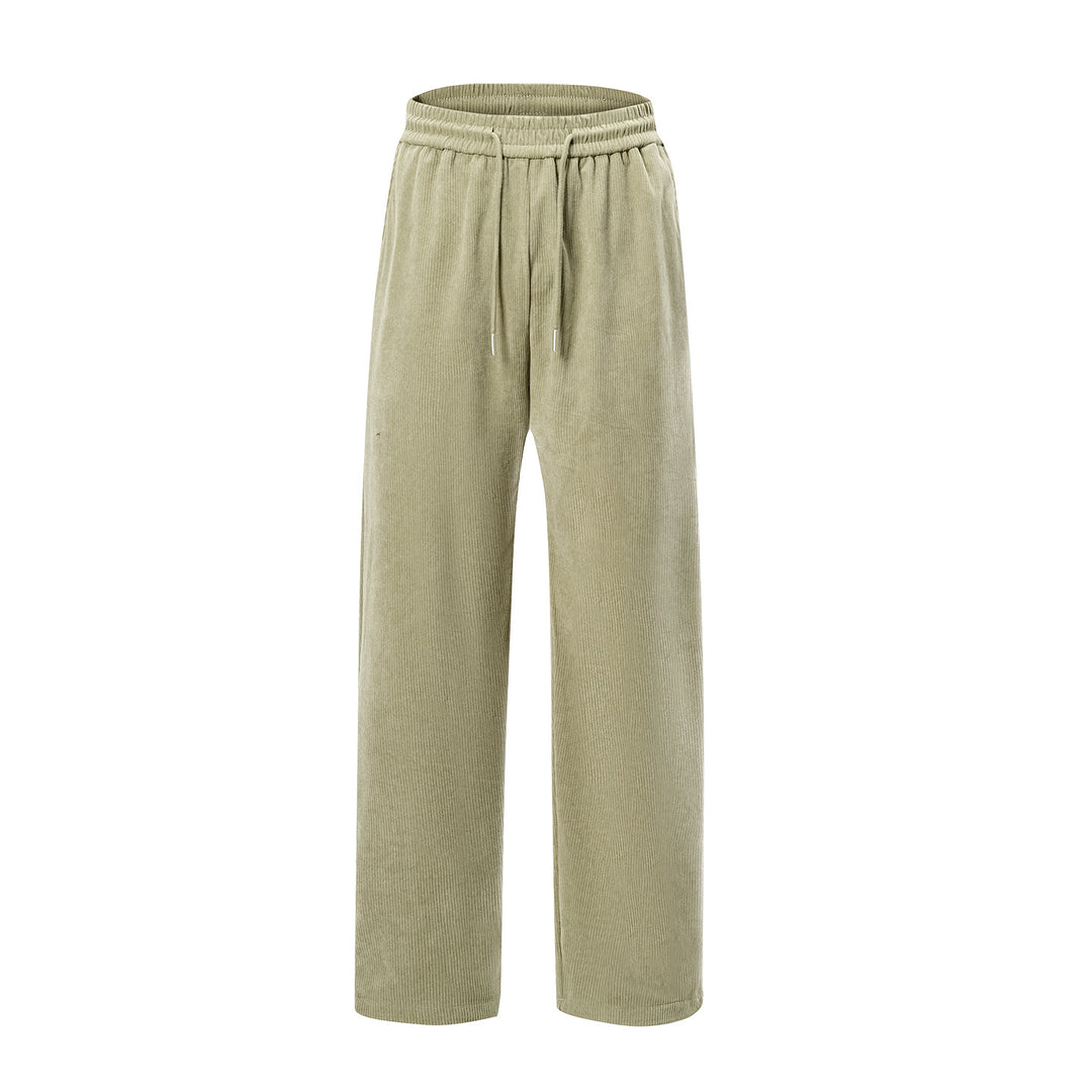 Damen Cordhose mit weitem Bein, elastischem Bund und Kordelzug Mune Fashion
