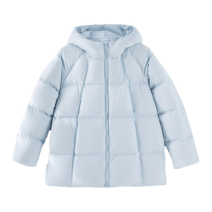 Women short cut boxy quilted jacket with detachable hood and thermo insulation Mune Fashion