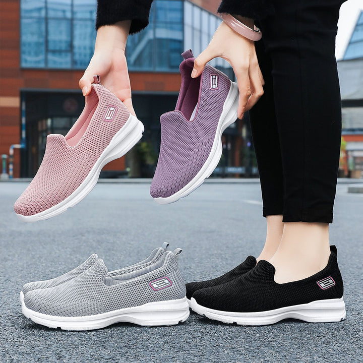 Women's seamless knit slip-on walking sneaker with ergonomic memory insole Mune Fashion