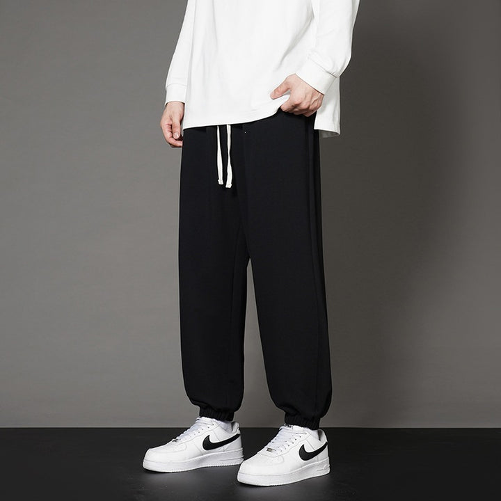 Men's Wide Relaxed Jogging Pants with Drawstring, Straight Leg Design & Elastic Cuffs Mune Fashion