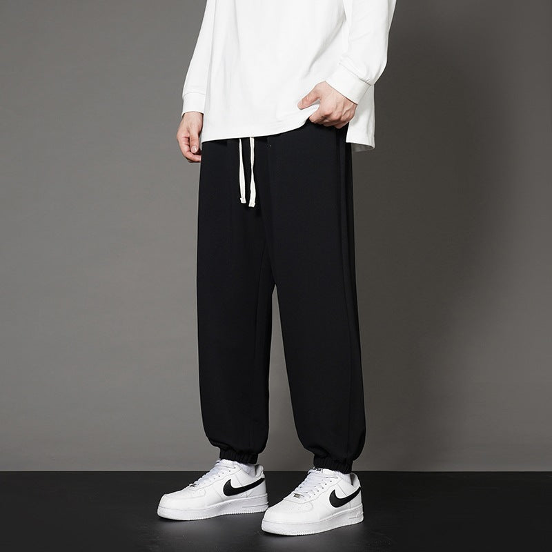 Men's Wide Relaxed Jogging Pants with Drawstring, Straight Leg Design & Elastic Cuffs Mune Fashion