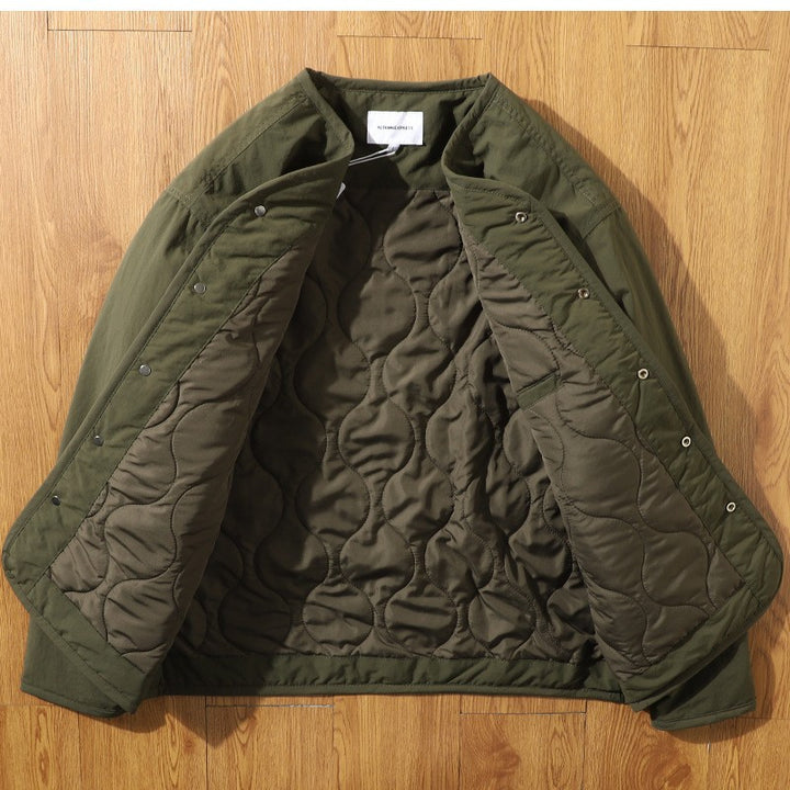 Men's Casual Quilted Jacket with Snap Buttons Mune Fashion