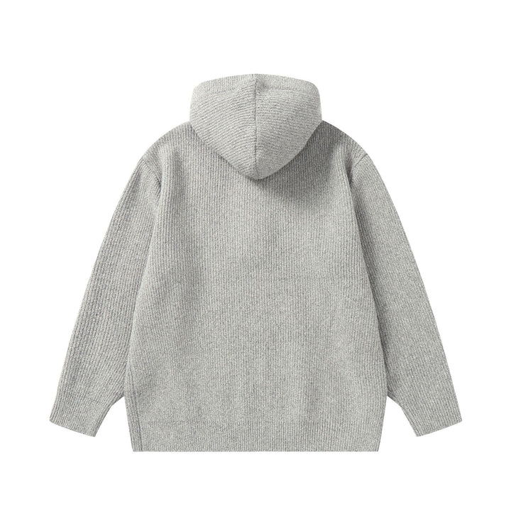 Unisex Ribbed Knit Hoodie with Half-Placket and Oversized Fit Mune Fashion