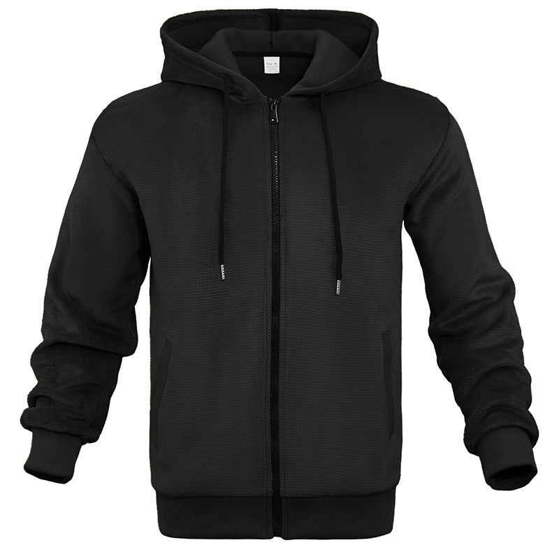 Men's Structured Hoodie Sweatshirt with Full Zip, Side Pockets and Ribbed Cuffs Mune Fashion