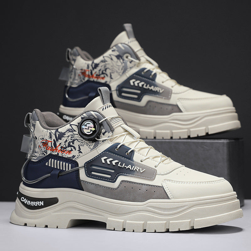 Men's Stylish High-Top Sneakers with Innovative Lacing System and Durable Upper Material Mune Fashion