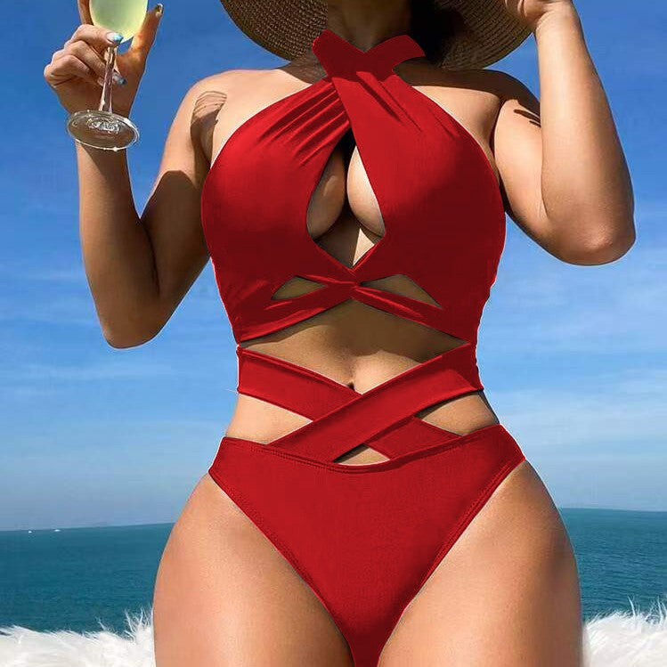 Women's bikini set with adjustable straps and elegant cross design Mune Fashion