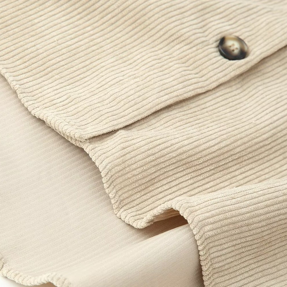 Women's long shirt tunic made of fine ribbed jersey with shirt collar and continuous button placket Mune Fashion