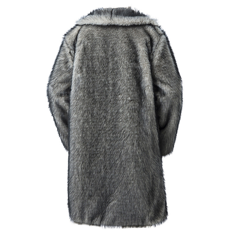 Men's Long Fur Coat with Hood Mune Fashion