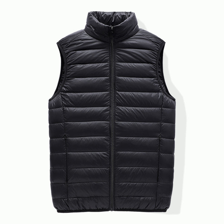 Men's compact padded insulation vest with packing function and stand-up collar Mune Fashion