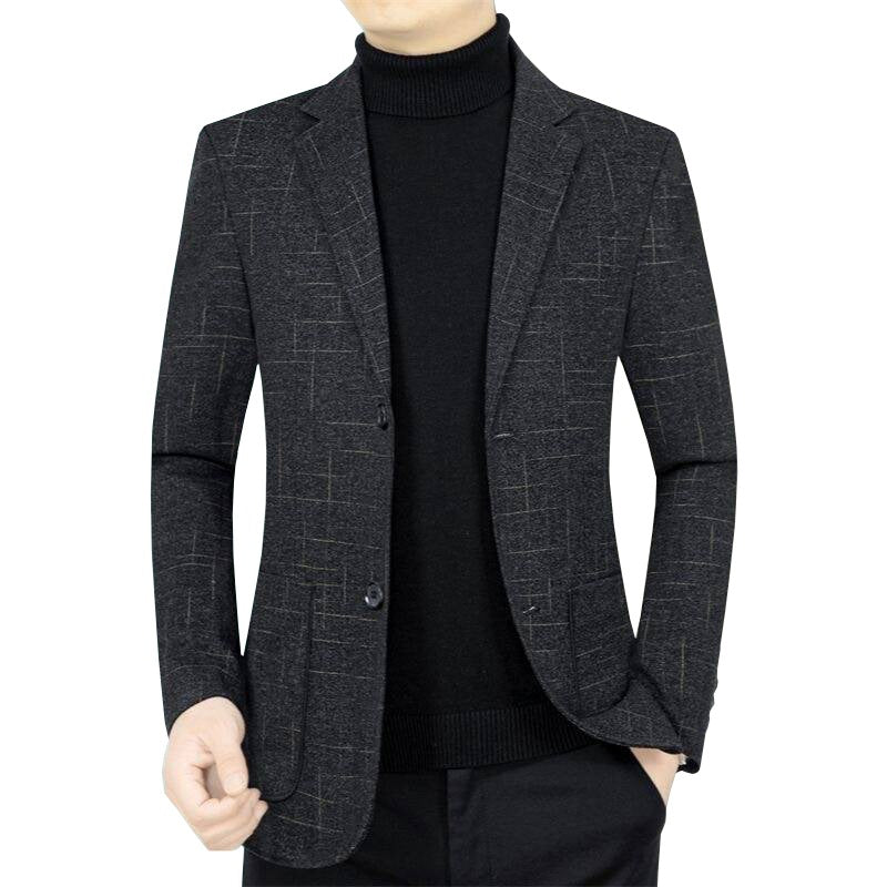 Men's Slim-Fit Blazer made of wool blend with subtle check pattern Mune Fashion