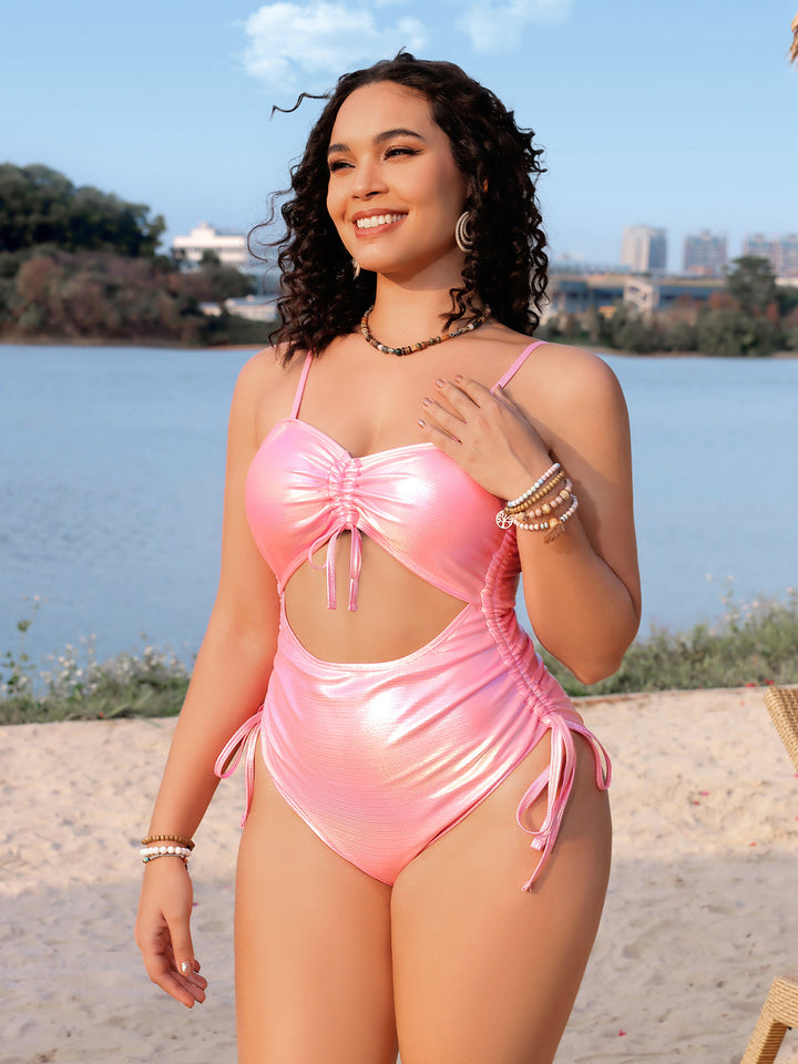 Women's One-Piece Swimsuit with Exciting Cut-Out and Ruffles Mune Fashion