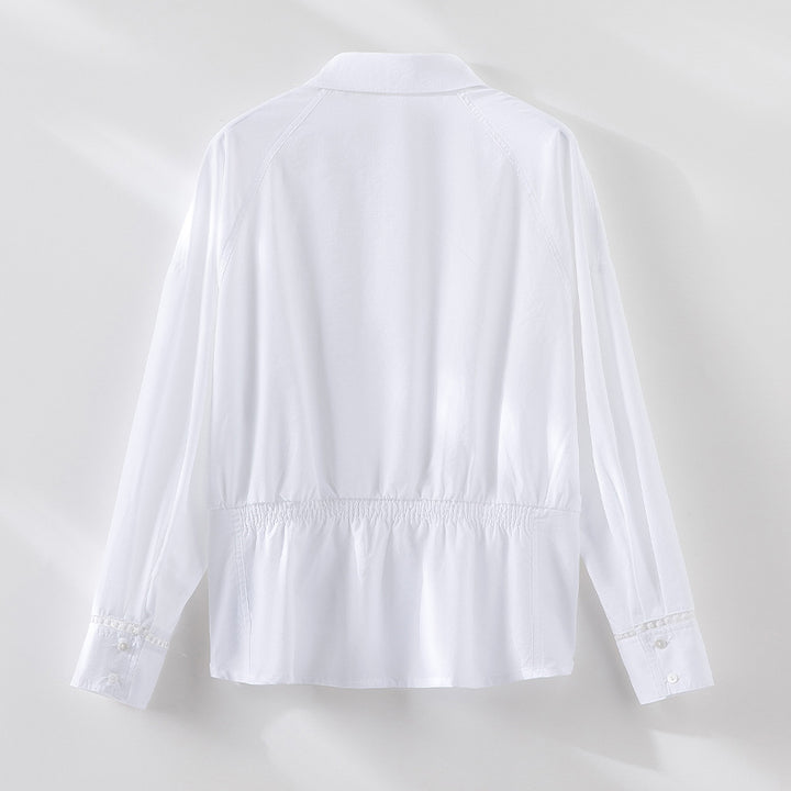 Women's cotton blouse with side gather and casual oversized silhouette Mune Fashion