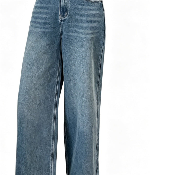 Women's jeans trousers with high waist and wide leg Mune Fashion