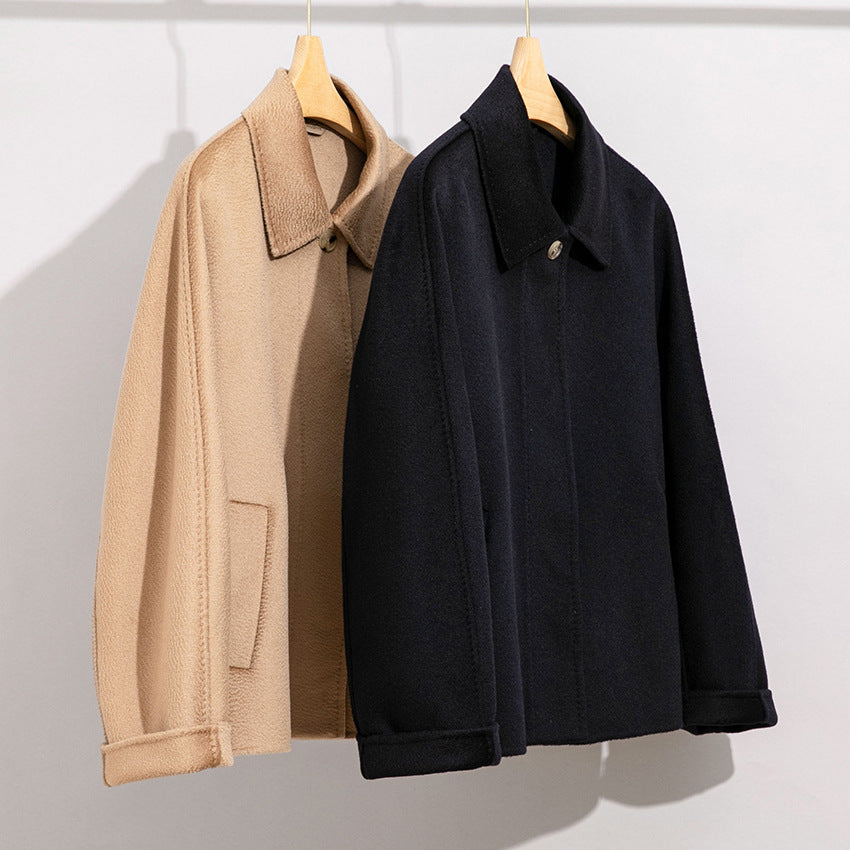 Women's teddy jacket with shirt collar and concealed button placket Mune Fashion