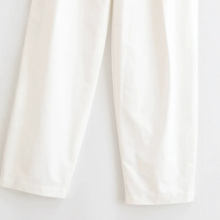 Women's Elegant High-Waist Palazzo Pants with Pleat and Straight Wide Leg Mune Fashion