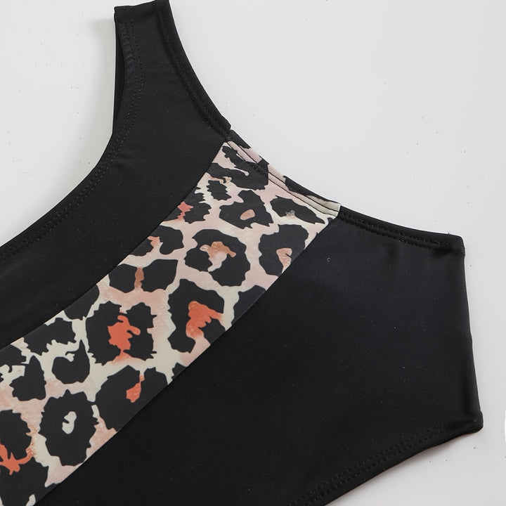 Women Elegant Bikini Set with Animal Print Mune Fashion
