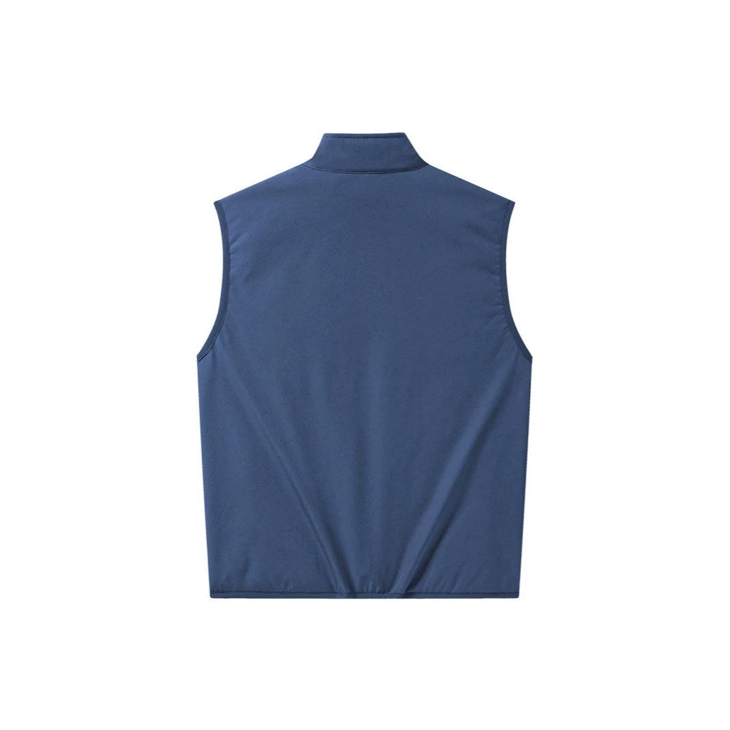Men's Sherpa-lined softshell vest with stand-up collar and zippered pockets Mune Fashion