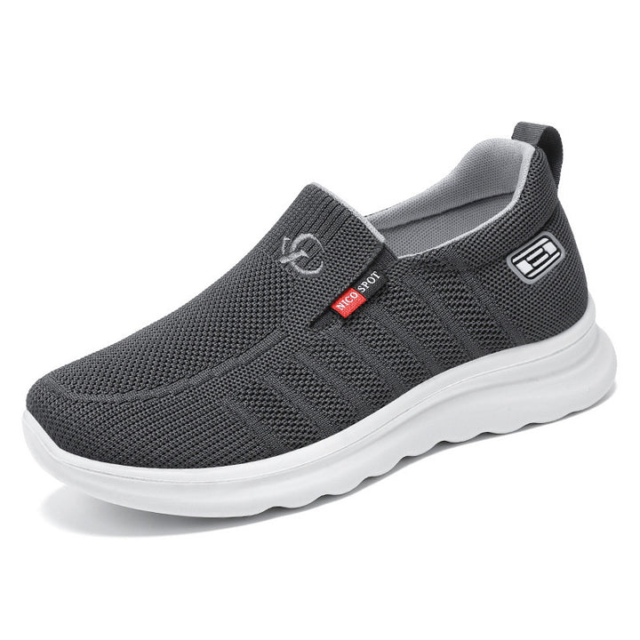 Men's breathable slip-on knit casual shoe with elastic entrance, padded comfort insole, and non-slip wave running sole Mune Fashion