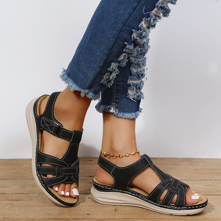 Ladies Comfortable Orthopedic Velcro Sandals with Padded Platform Sole Mune Fashion