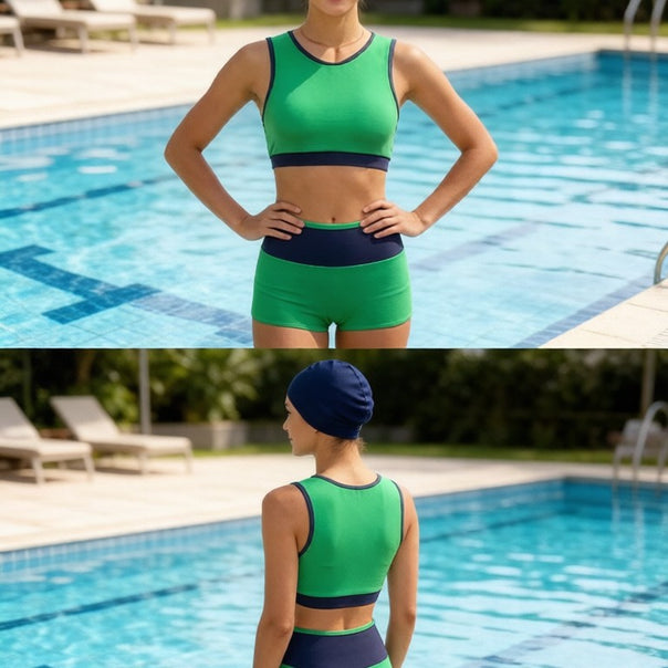 Women's Sporty Bikini Set with High-Cut Panty Mune Fashion