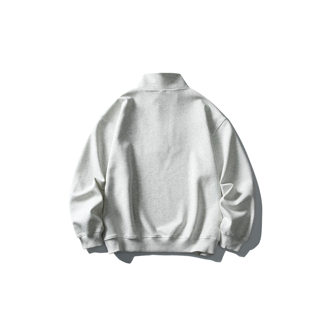 Unisex Relaxed-Halfzip-Sweatshirt with high collar and raglan seam