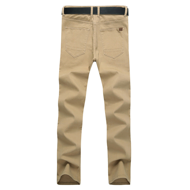 Men's Slim Fit Stretch Pants with Elastic Waistband and Straight Leg Mune Fashion