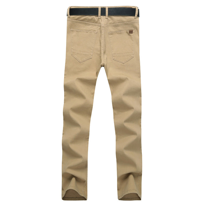 Men's Slim Fit Stretch Pants with Elastic Waistband and Straight Leg Mune Fashion