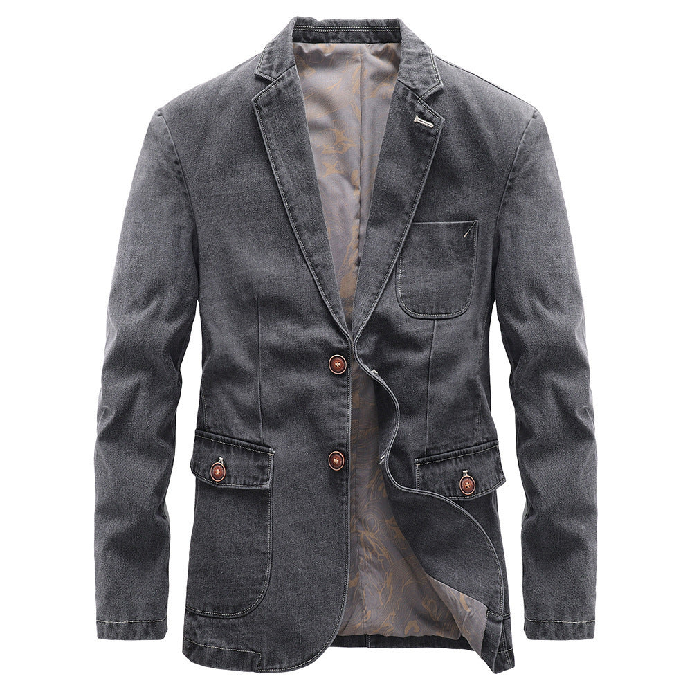 Women Elegant Denim Blazer Jacket Mune Fashion