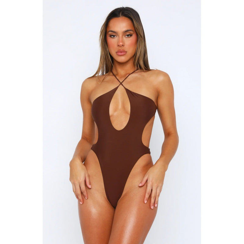 Women’s one-piece swimsuit with deep V-neckline and trendy cut Mune Fashion