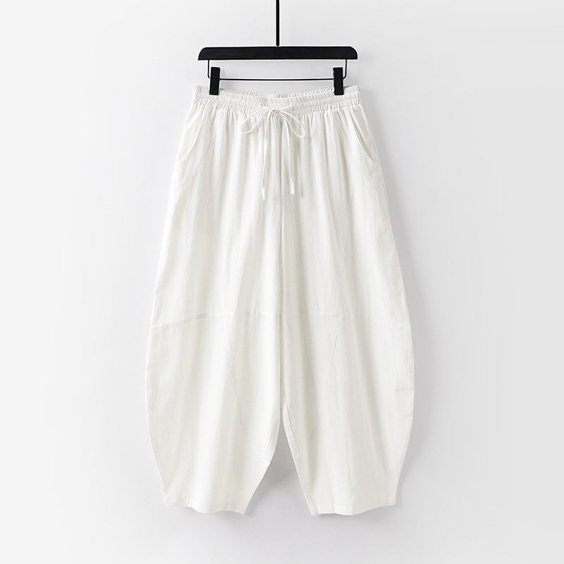 Women Lightweight Harem Pants with Wide Leg and Elastic Waist Mune Fashion