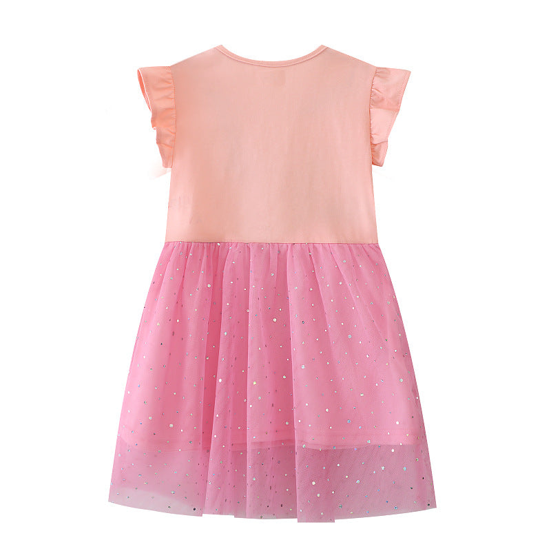 Girl tulle dress with floral appliqués Mune Fashion