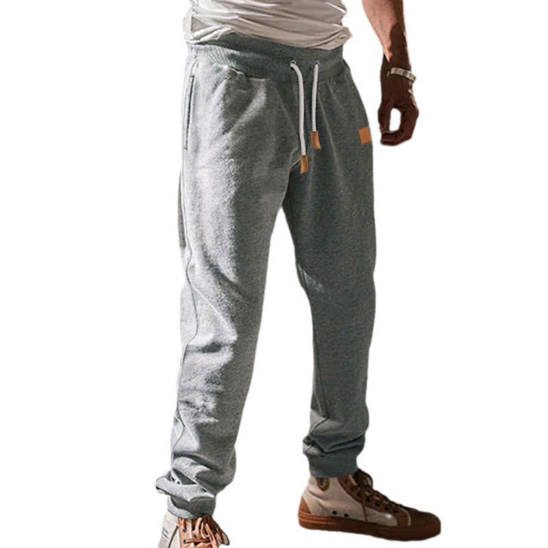 Men's Slim-Fit Jogging Pants with Elastic Waistband, Drawstring and Narrow Leg Cuff Mune Fashion