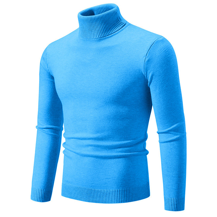 Men's Slim-Fit Turtleneck Sweater made of fine knit with ribbed stand collar and elastic waistband Mune Fashion
