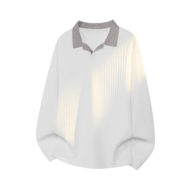 Men's Long Sleeve Shirt with Modern Structural Pattern Mune Fashion