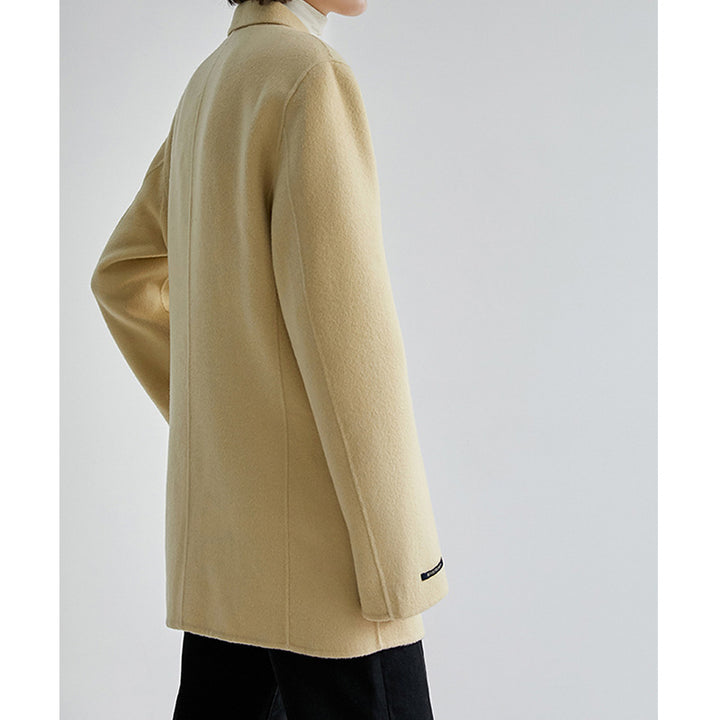 Women Elegant Oversized Blazer with Double Wide Button Placket Mune Fashion