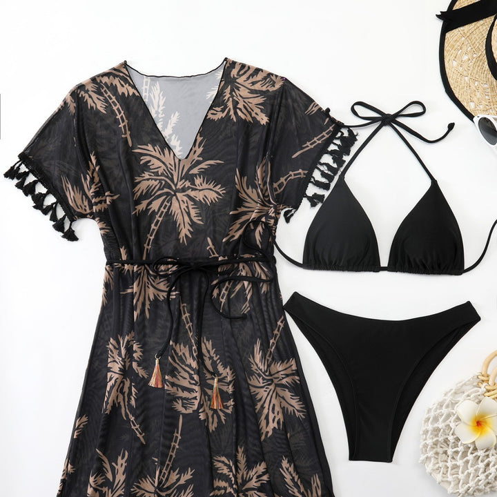 Ladies beach suitable Kaftan set with stylish palm print Mune Fashion