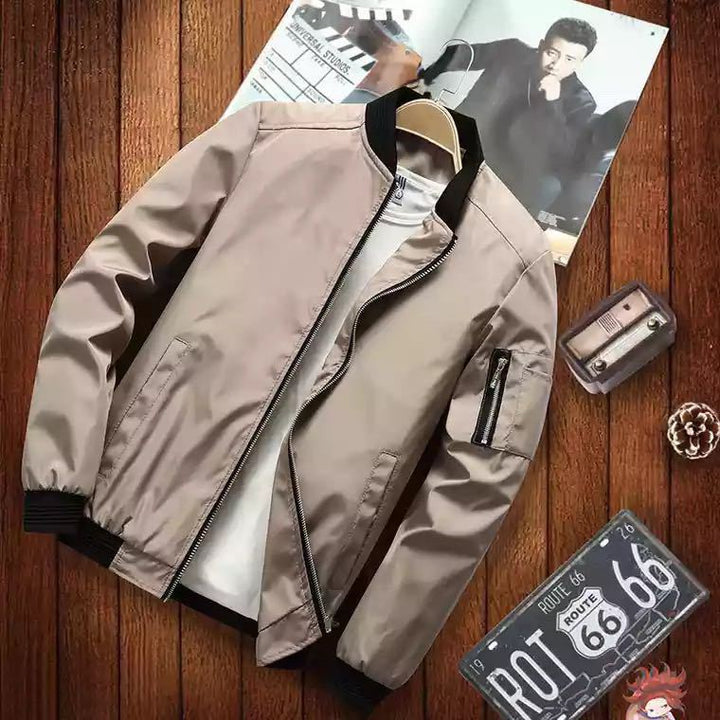 Men's bomber jacket in aviator microfiber look with arm pocket and ribbed cuffs Mune Fashion