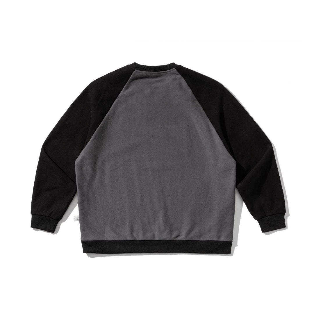 Men's raglan sweatshirt with embroidered logo and contrast sleeves made of lightweight terry Mune Fashion
