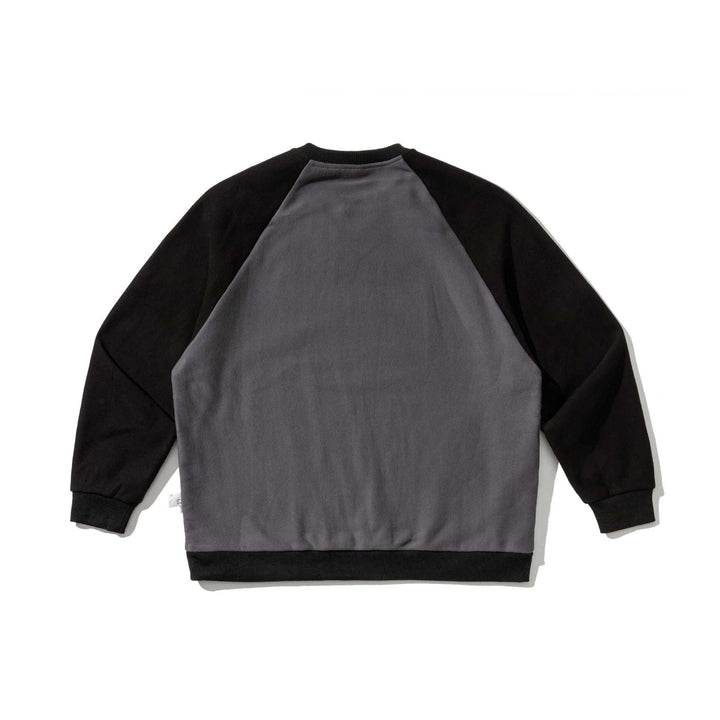 Men's raglan sweatshirt with embroidered logo and contrast sleeves made of lightweight terry Mune Fashion