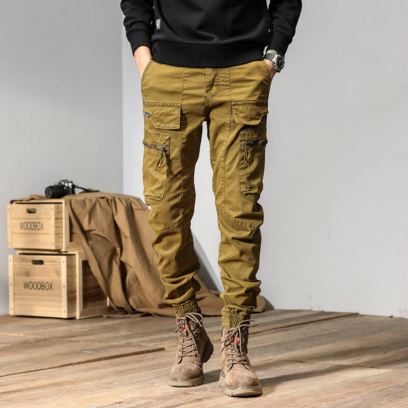 Men's Technical Cargo Jogging Pants with Multifunctional Pockets & Elastic Cuffs Mune Fashion