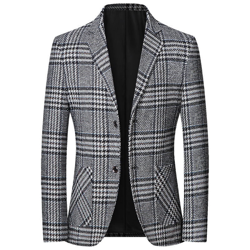 Men's Glencheck Blazer Slim Fit made of wool blend with subtle overcheck Mune Fashion