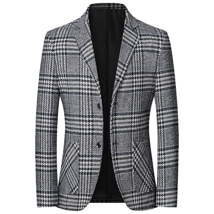 Men's Glencheck Blazer Slim Fit made of wool blend with subtle overcheck Mune Fashion