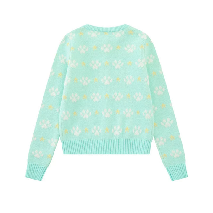 Women's cardigan with allover jacquard, round neck and button placket Mune Fashion