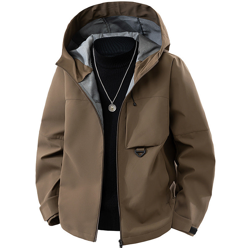 Men's technical hooded softshell jacket with adjustable hood and utility pockets Mune Fashion