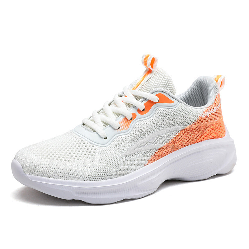 Women’s lightweight mesh knit leisure shoe with seamless upper, ergonomic cushioning sole, and heel pull tab Mune Fashion