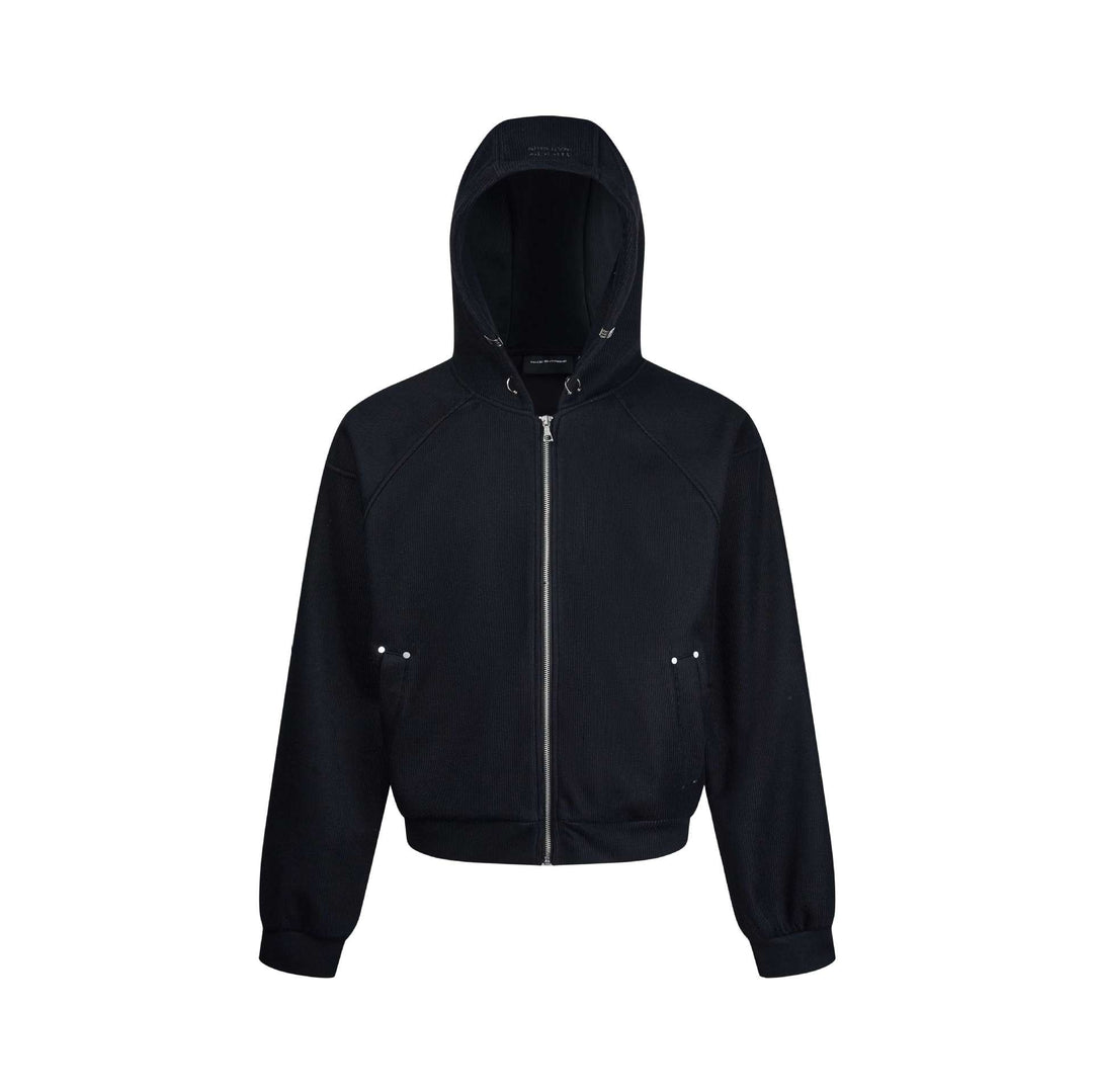 Ladies hooded sweatshirt jacket with zipper and raglan sleeves Mune Fashion
