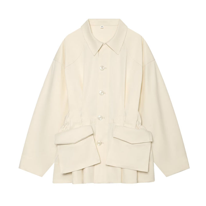 Women's Boxy Short Jacket in Utility Look with Oversized Flap Pockets Mune Fashion