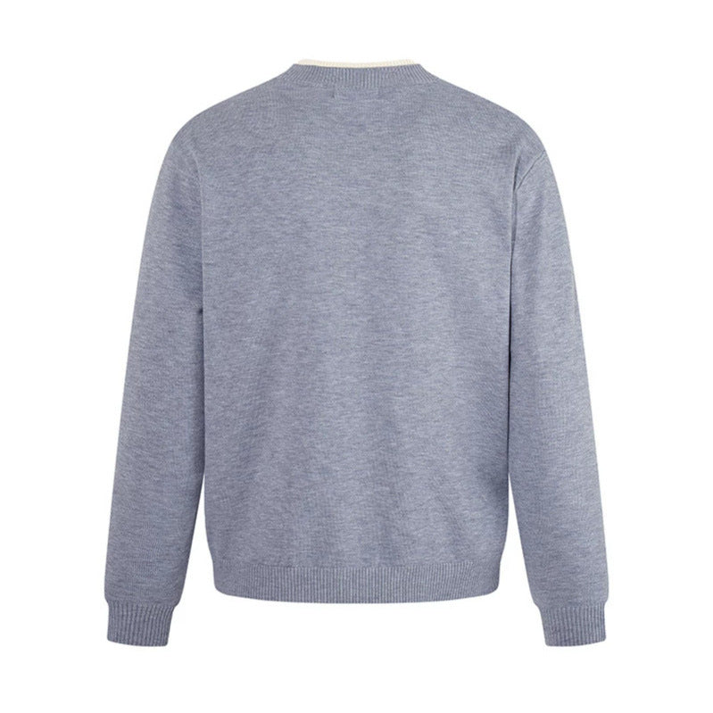Men's fine-knit pullover with V-slit collar and ribbed finish Mune Fashion